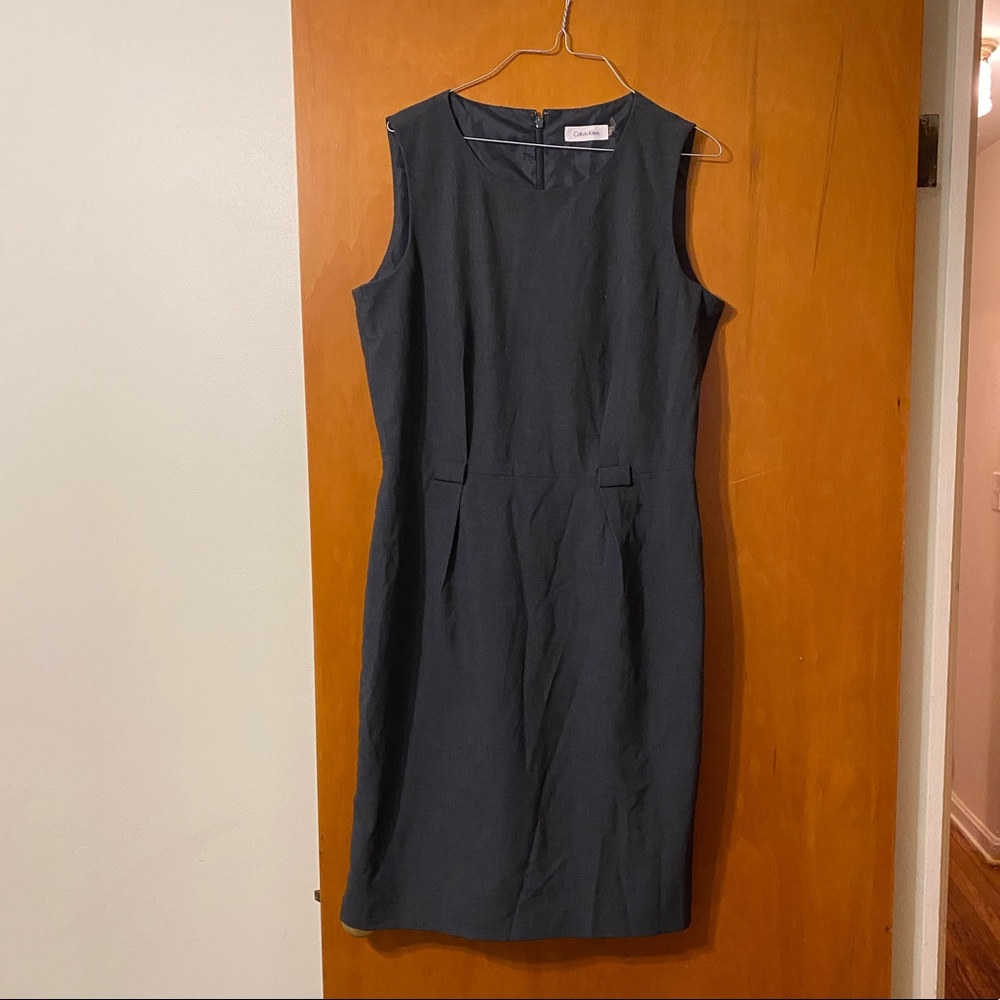 Charcoal Grey Calvin Klein Work Dress